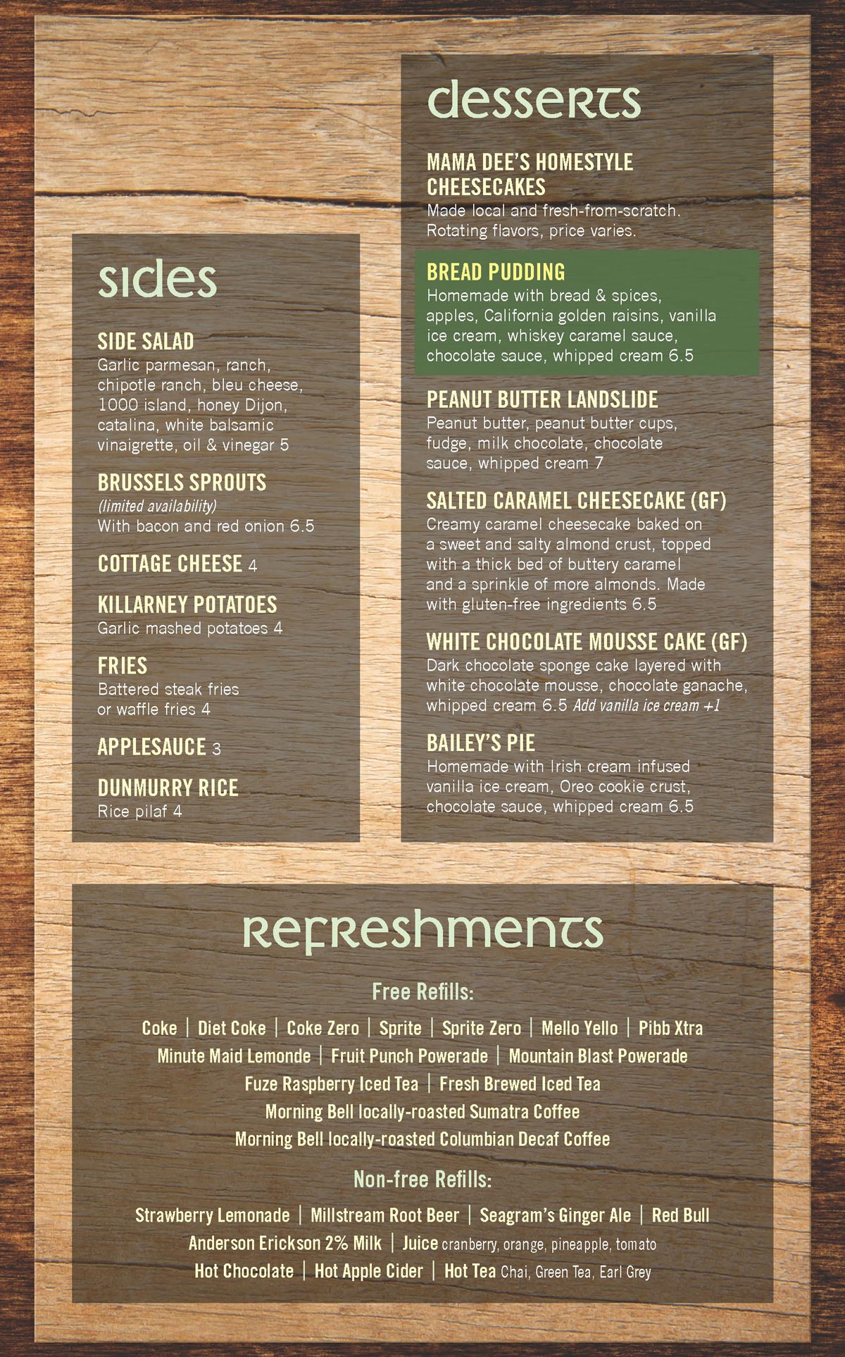 Dublin Bay Menu Irish Pub Grill In Ames Iowa